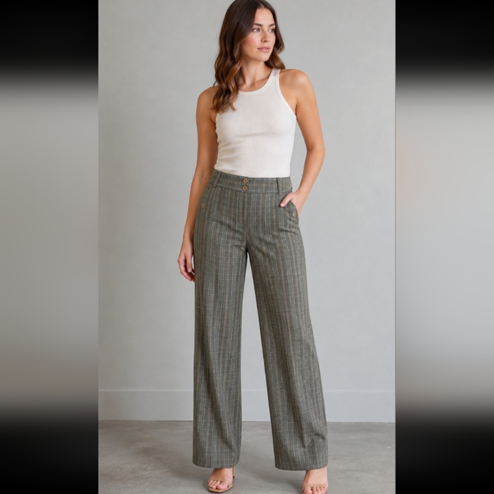 LIZ CLAIBORNE SLOANE Wide Leg Trouser 8P Petite